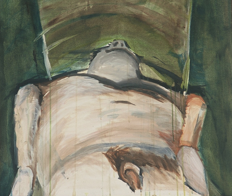 Close-up-Acrylic-on-Canvas-with-brown-wooden-frame