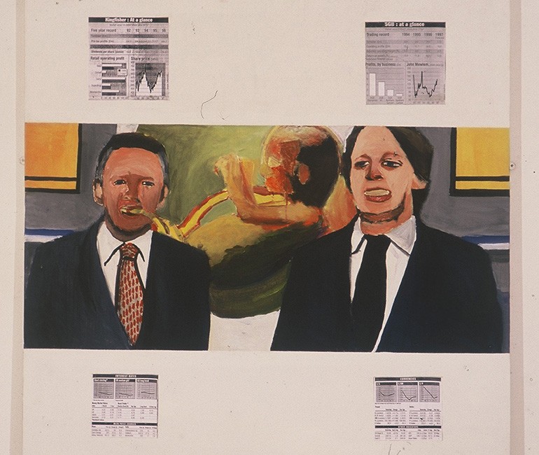 10-Per-Cent-Off-All-Blow-Up-Embryos-At-Pet-City---Acrylic-on-Canvas-with-added-photocopied-graphs-Oct-Dec-1996-4ftx4ft