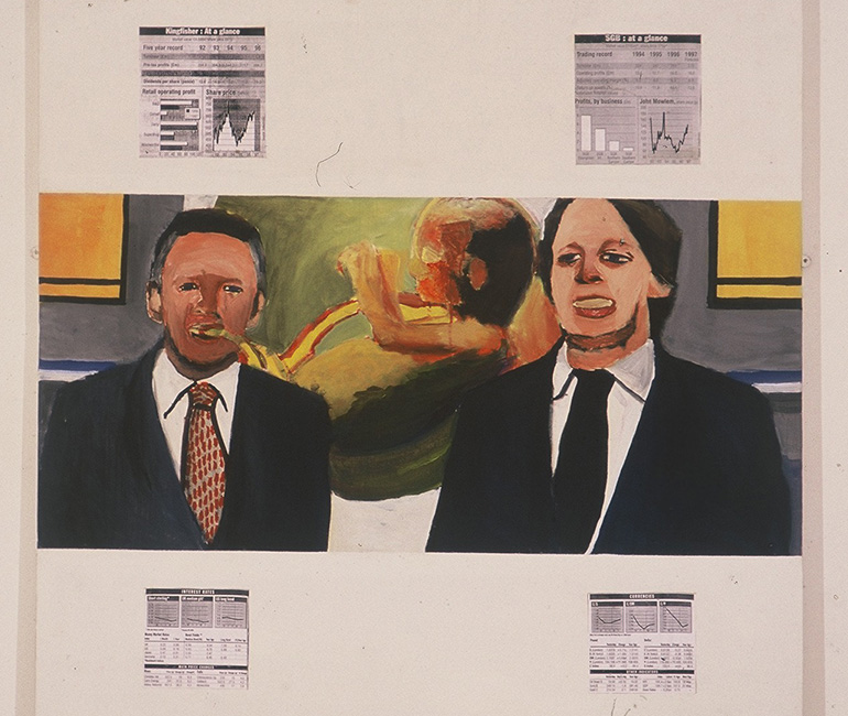 10-Per-Cent-Off-All-Blow-Up-Embryos-At-Pet-City---Acrylic-on-Canvas-with-added-photocopied-graphs-Oct-Dec-1996-4ftx4ft