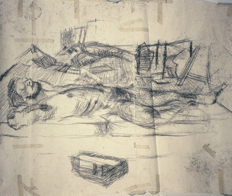 1st-year-degree-drawing-2---charcoal-on-paper-Autumn-1994