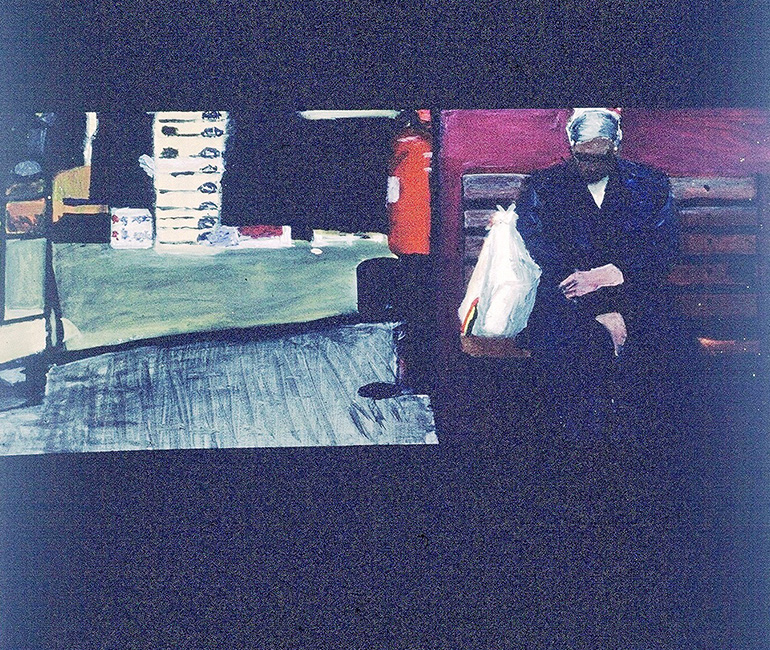 2nd-Year-Degree-'In-The-Market'-1-Acrylic-on-hardboard-4ft-x-4ft-March-June-1996