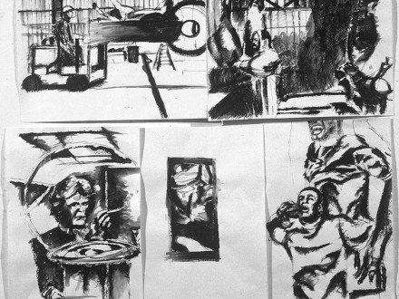 3rd-Year-Degree--Group-of-A2-drawings-in-pen-&-ink-wash-1996-97