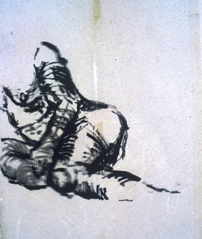 Foundation-Course---Life-drawing,-acrylic-paint-on-plastic-sheets-on-A1-paper-Nov-Dec-1993