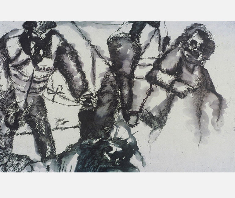 Protest---A2-pen-&-ink-wash-drawing,-summer-1996