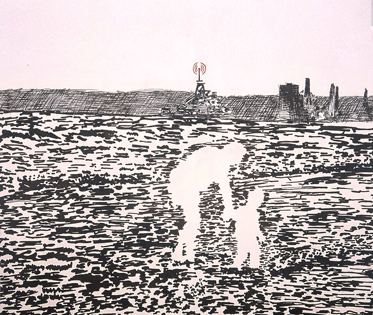 Say-Good-Bye,-We're-Leaving---Marker-Pen--on-Canvas-Feb-May-2004-5ft-x-3ft