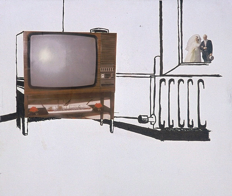 Wedding-Through-The-Window---Mixed-Media-on-small-canvas-July-2003